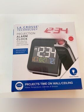 La Crosse Tech W85923 Projection Alarm Clock - LED Display w/Temperature